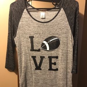 Football 3/4 sleeve shirt. Large. Good condition